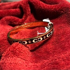 Elegant Gold and Black Bangle Bracelet